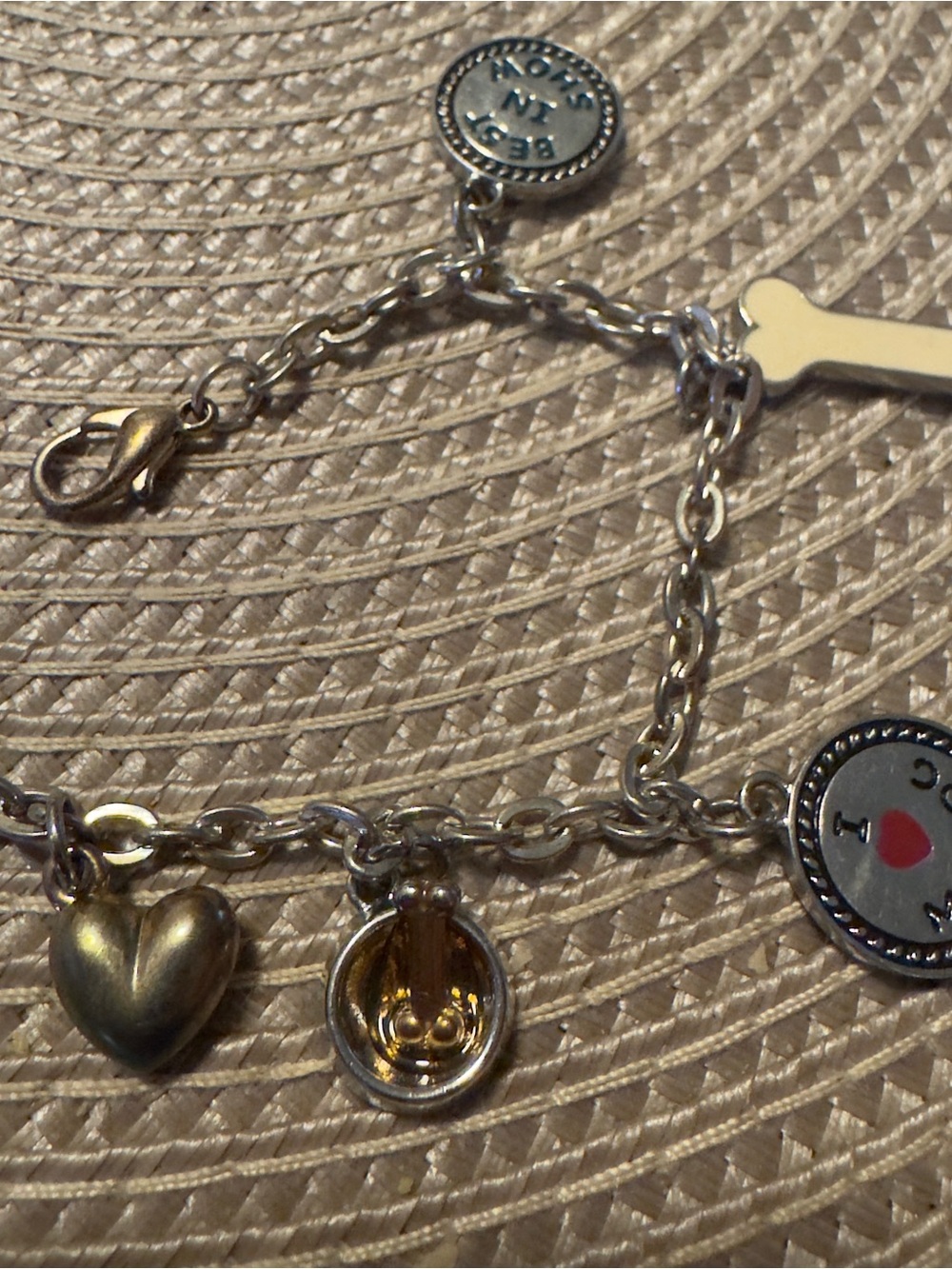 Silver dog lovers Charm Bracelet vintage